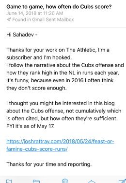 Email to Sahadev Sharma